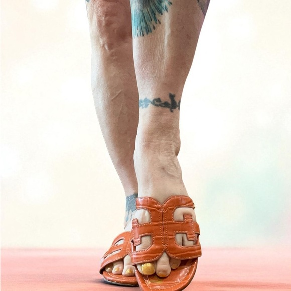 Sam Edelman Women's Bold Orange BAY Sandals flats slides 9.5 - Picture 5 of 8